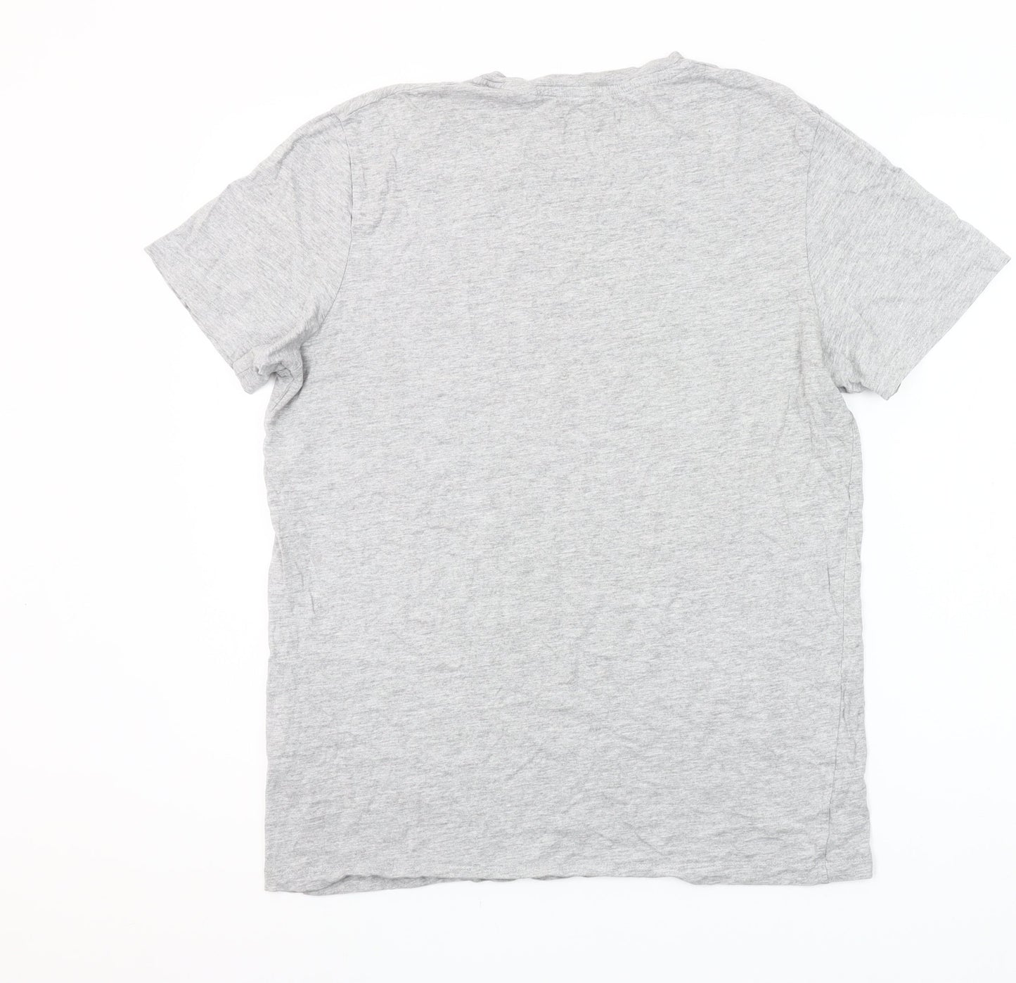 Jack & Jones Men’s Grey Graphic Crew Neck Short Sleeve T-Shirt Size L