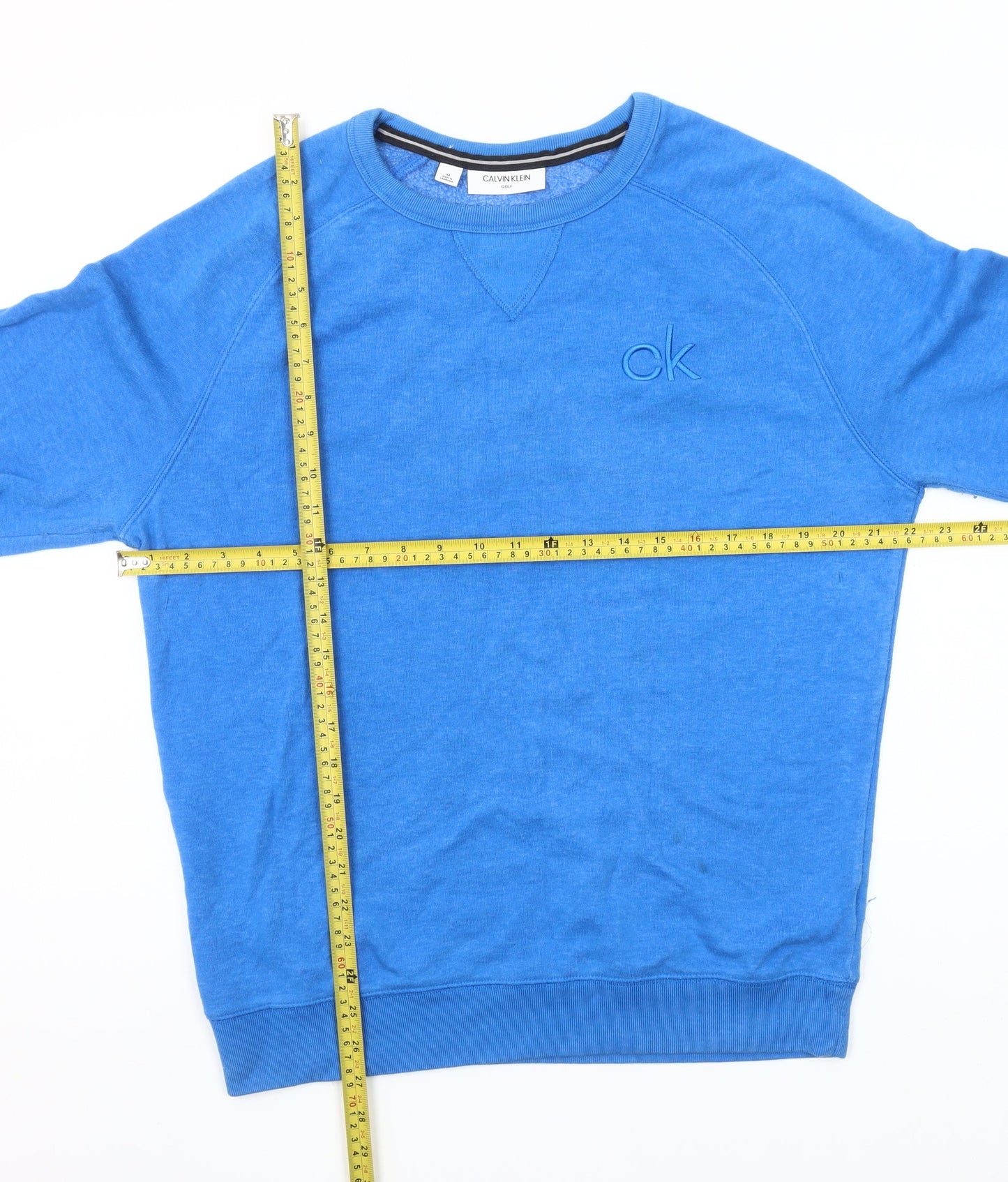 Calvin Klein Men’s Blue Pullover Sweatshirt Size M Golf Logo Cotton Blend