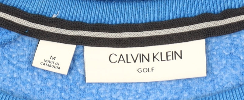 Calvin Klein Men’s Blue Pullover Sweatshirt Size M Golf Logo Cotton Blend
