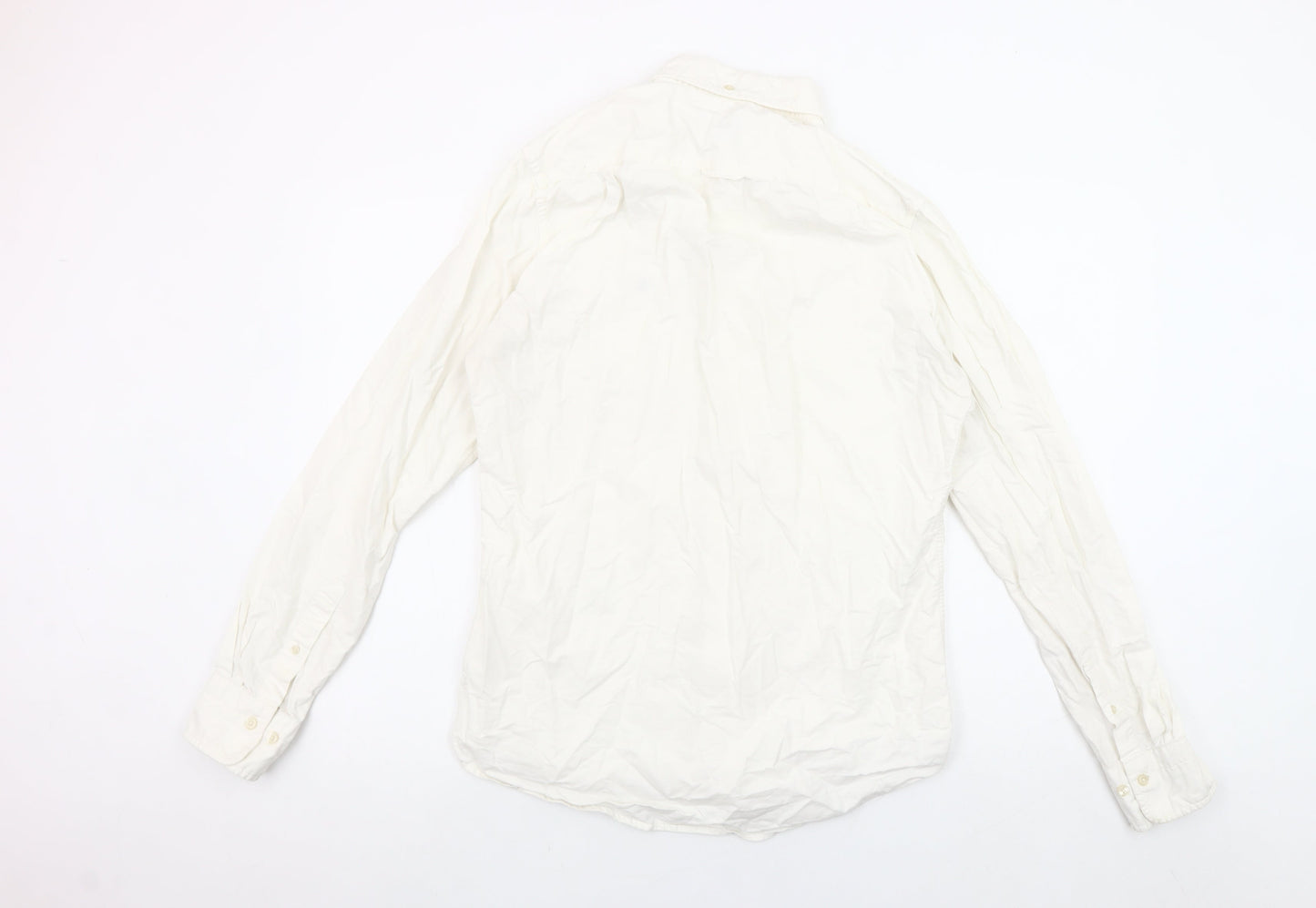 Gant Men's White Regular Fit Cotton Long Sleeve Button-Down Shirt M