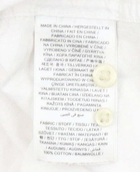 GANT Mens White Cotton Short Sleeve Button-Up Shirt M 39/40 Classic Fit