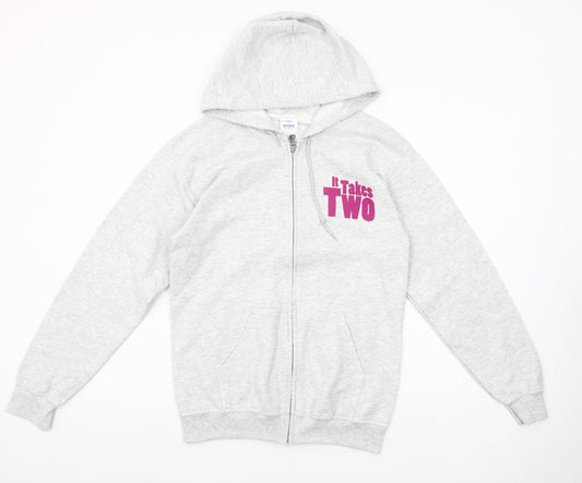 Gildan Women’s Grey Full Zip Hoodie Small It Takes Two Hairspray Tour