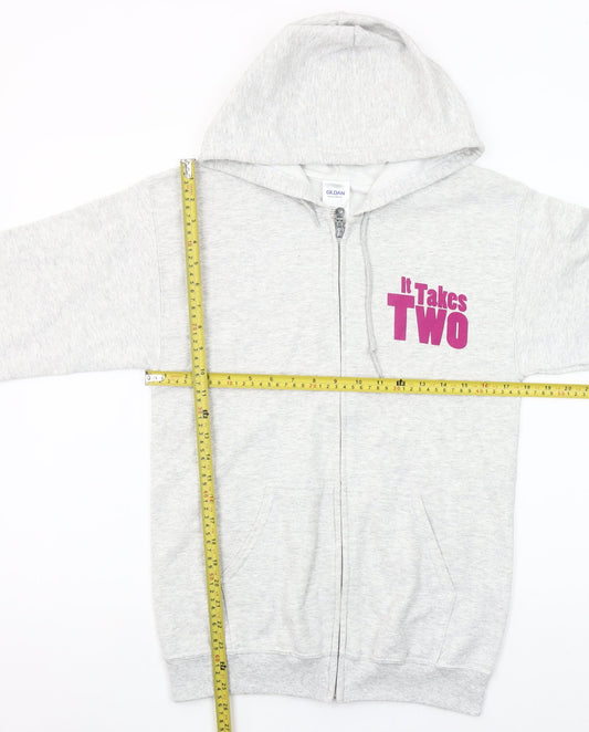 Gildan Women’s Grey Full Zip Hoodie Small It Takes Two Hairspray Tour