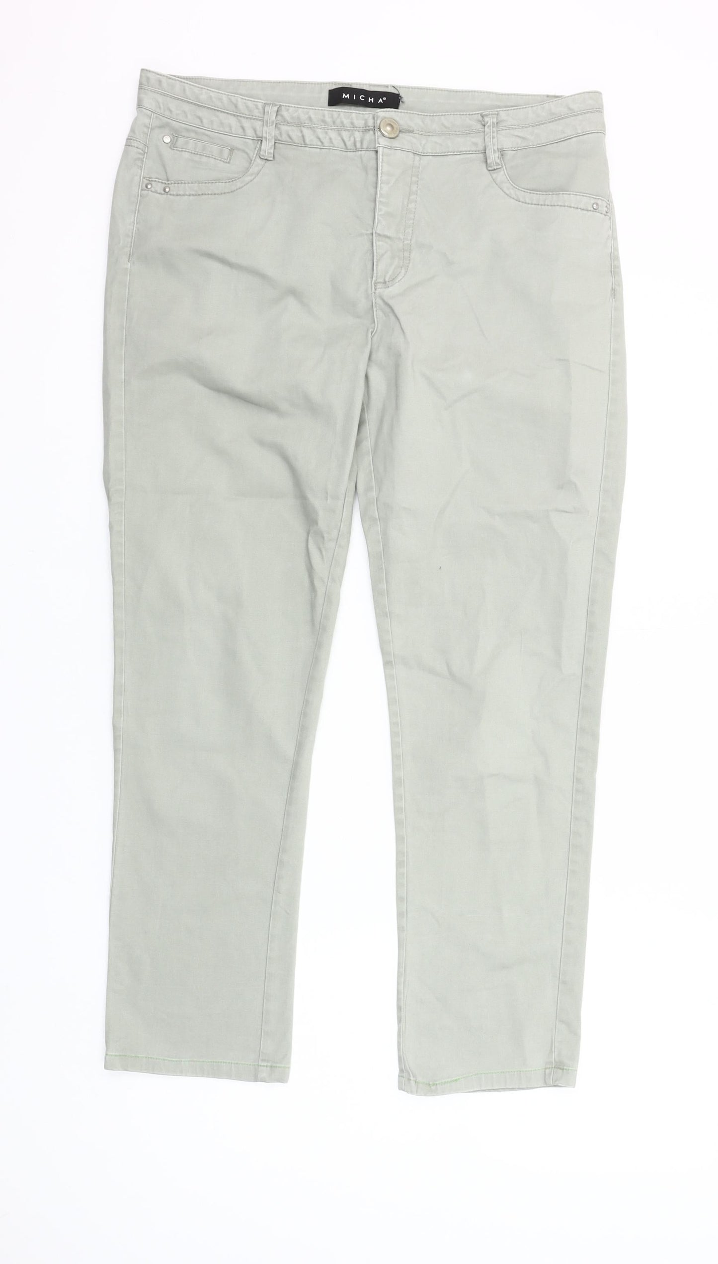 Micha Women’s Grey Straight Regular Fit Mid Rise Jeans Emma