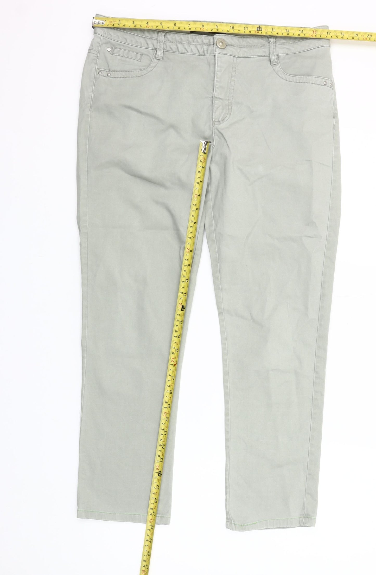 Micha Women’s Grey Straight Regular Fit Mid Rise Jeans Emma