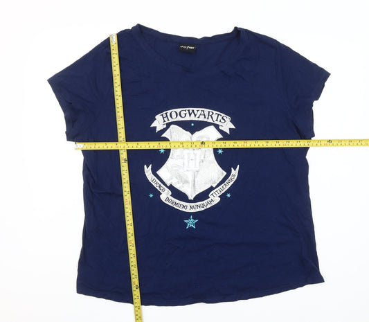 Harry Potter Women’s Blue Hogwarts Plus Size 20-22 T-Shirt Nightshirt
