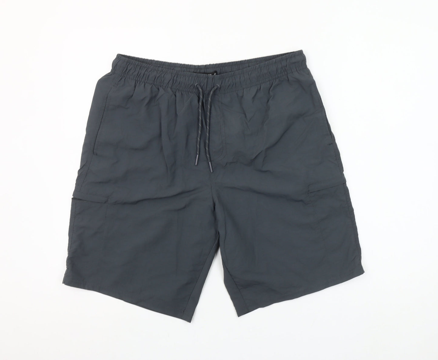 Dunnes Men’s Grey Cargo Shorts Size M Elastic Waist Quick Dry
