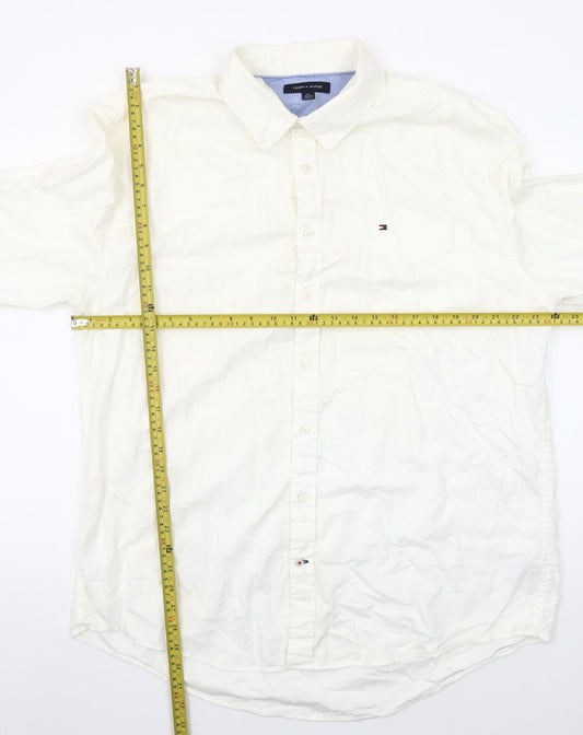 Tommy Hilfiger Men’s White XXL Long Sleeve Cotton Button-Up Shirt