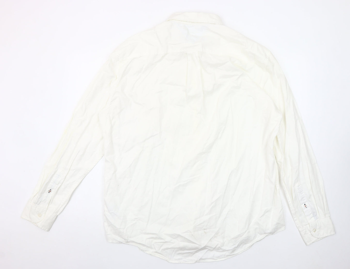 Tommy Hilfiger Men’s White XXL Long Sleeve Cotton Button-Up Shirt