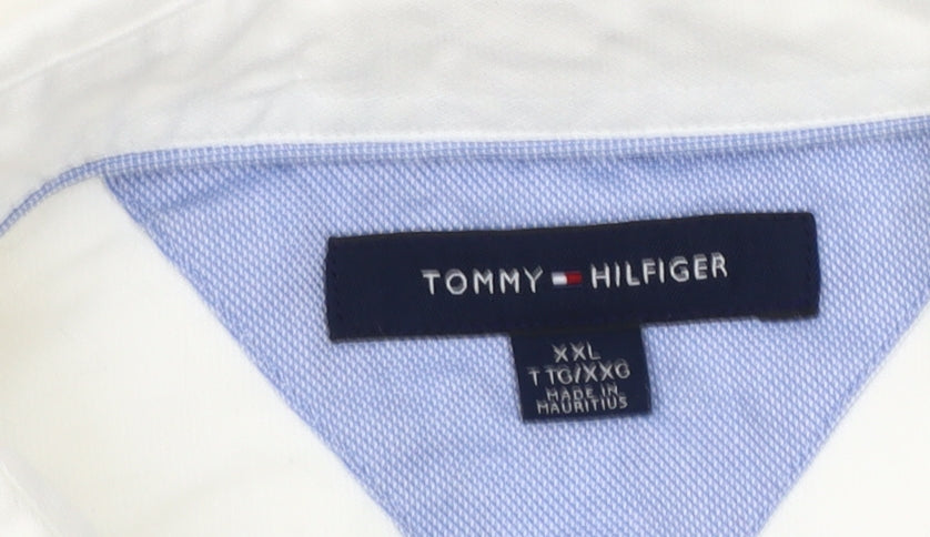Tommy Hilfiger Men’s White XXL Long Sleeve Cotton Button-Up Shirt