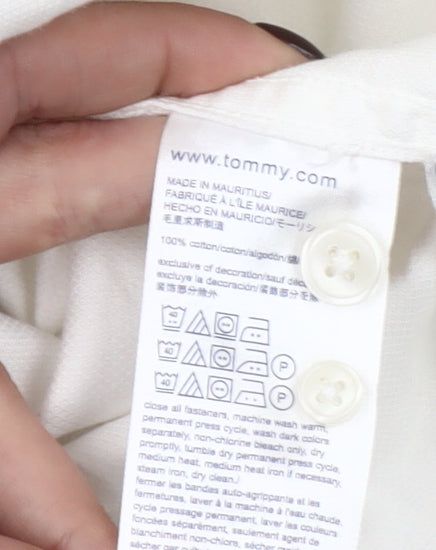 Tommy Hilfiger Men’s White XXL Long Sleeve Cotton Button-Up Shirt