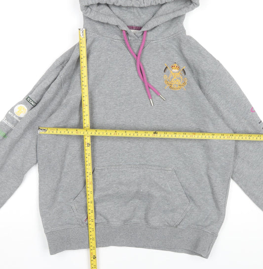 Joules Mary King Grey Hooded Sweatshirt Womens UK 16 Equestrian Print
