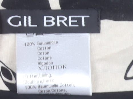 Gil Bret Women's Beige Tribal Wrap Cotton Knee Length Skirt Size 14