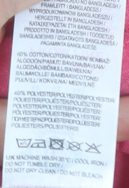 Lee Cooper Womens Pink Graphic T-Shirt UK 16 Cotton Blend Casual Top