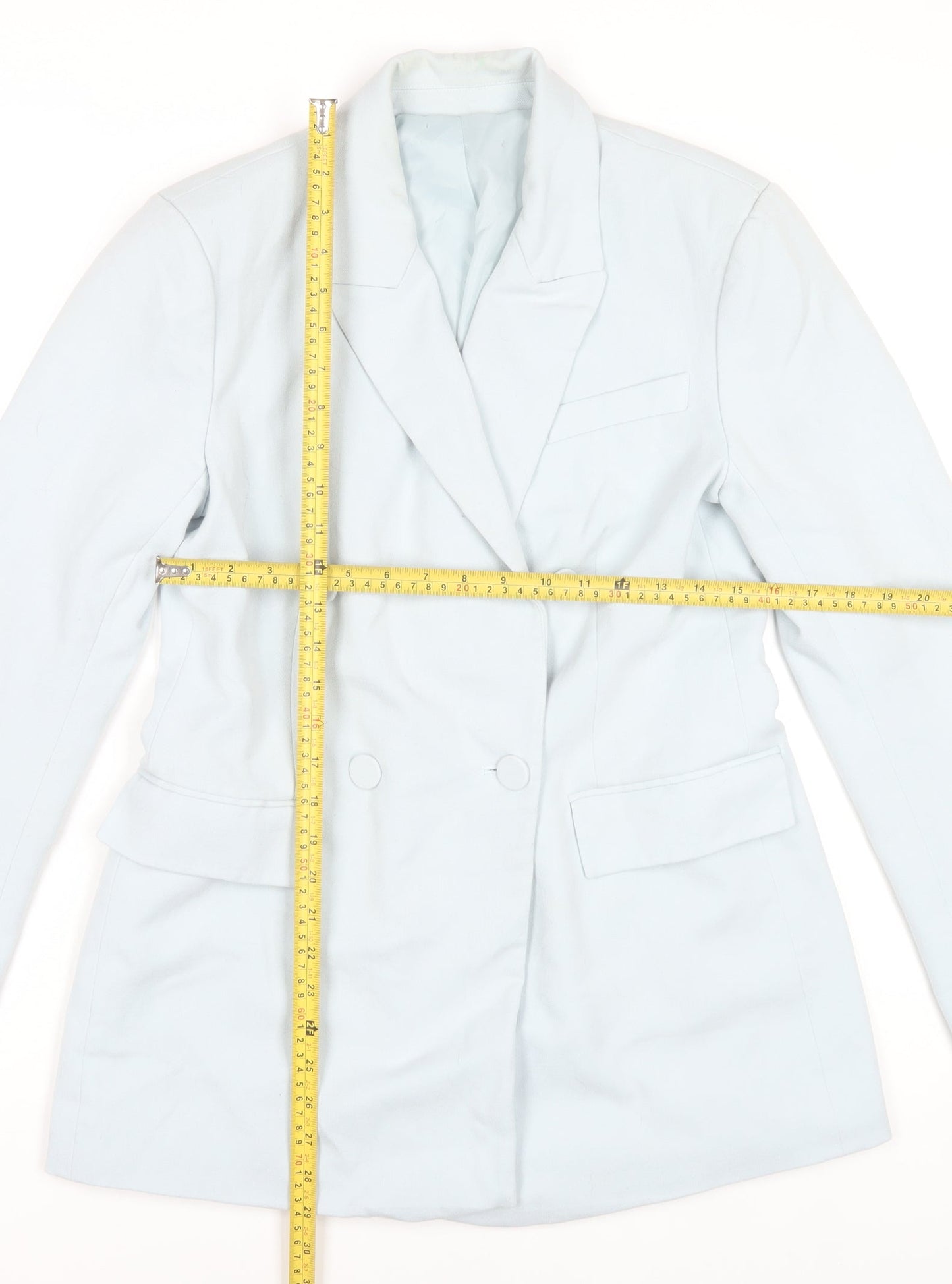 Gallery Women’s Light Blue Double Button Blazer Size 10