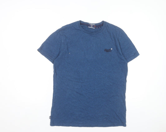 Superdry Men's Blue Cotton Crew Neck Short Sleeve T-Shirt Size M
