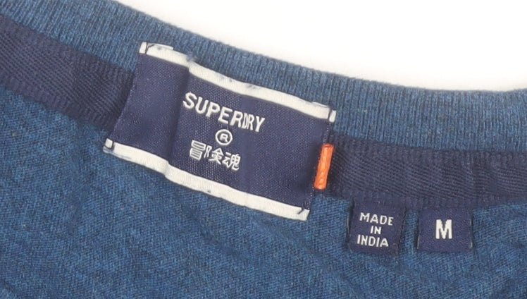 Superdry Men's Blue Cotton Crew Neck Short Sleeve T-Shirt Size M