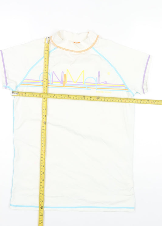 Animal Womens White Size 16 Short Sleeve Rash Guard Water Sports T-Shirt