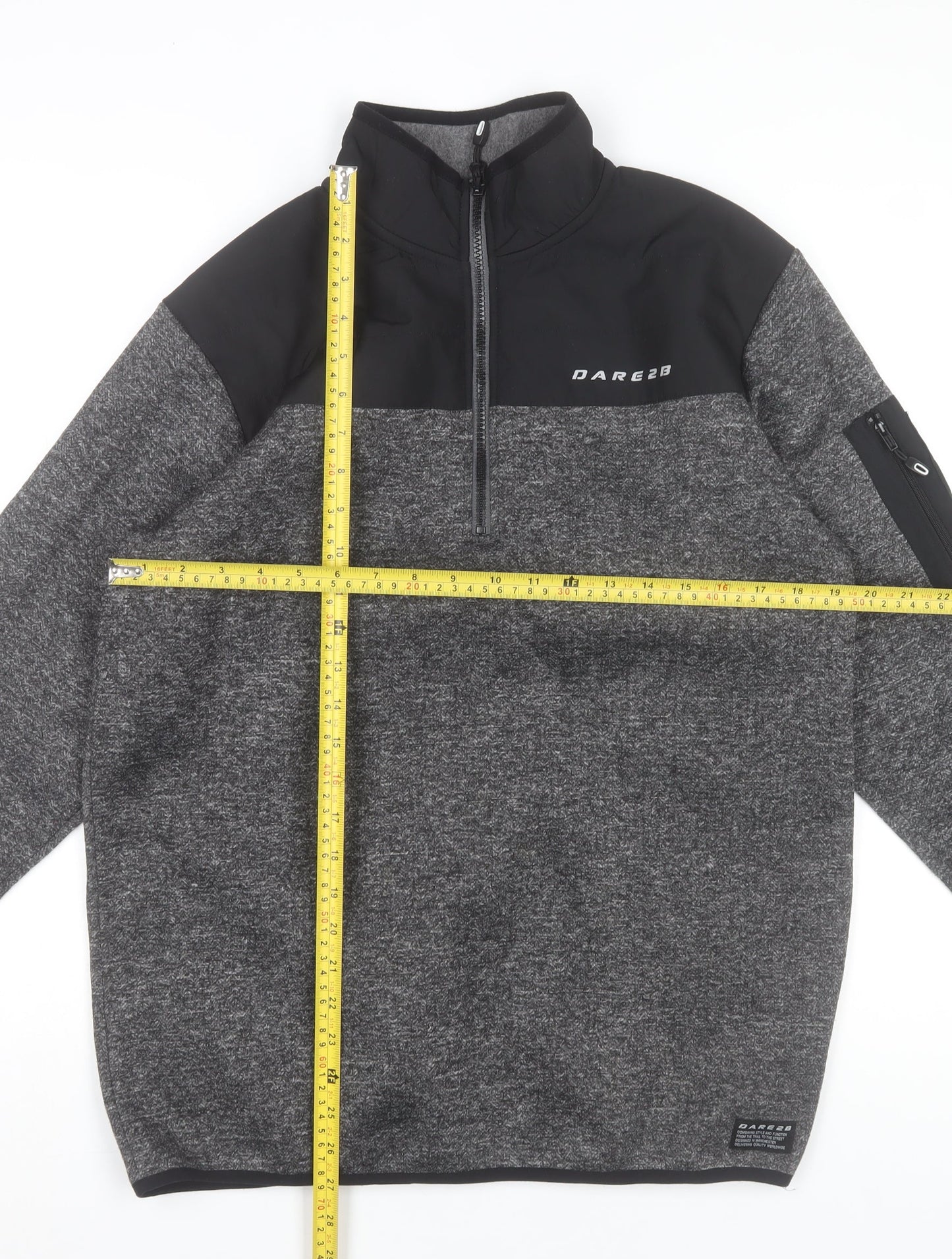 Dare 2B Men's Grey 1/4 Zip Fleece Pullover Sweatshirt Size M