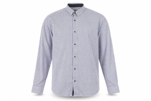 Jack & Jones Mens Blue Striped Cotton Long Sleeve Slim Dress Shirt L