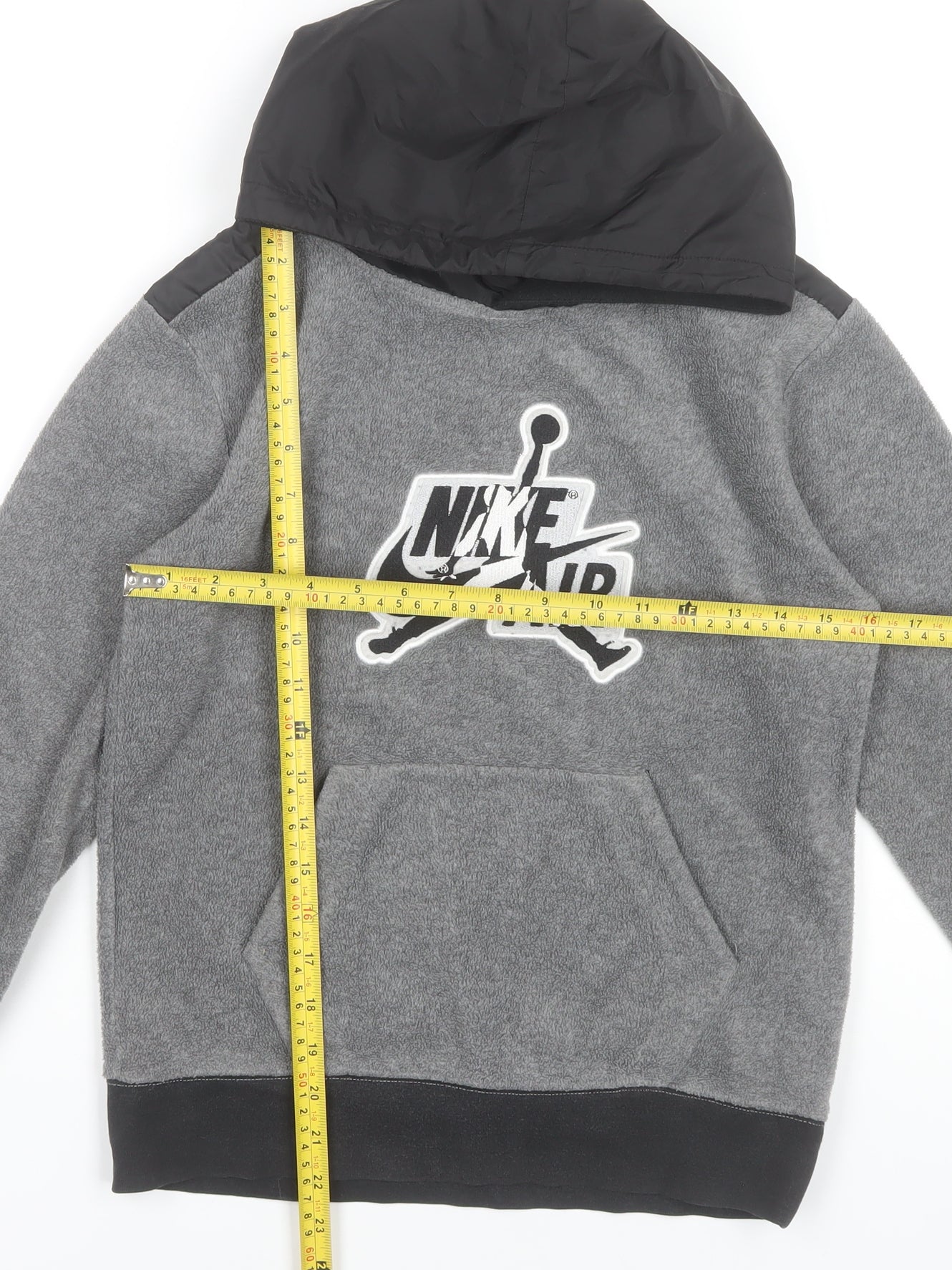 Nike Jordan Boys Grey Hoodie 10-12 Years Pullover Fleece Hooded Sweatshirt
