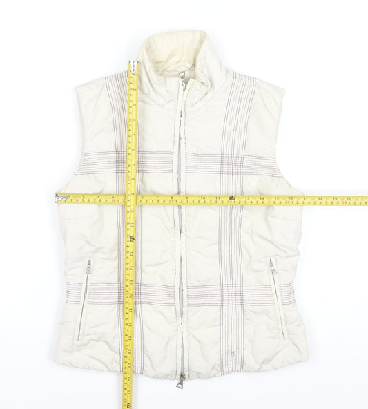 Belfe Womens Ivory Quilted Puffer Waistcoat Size 10