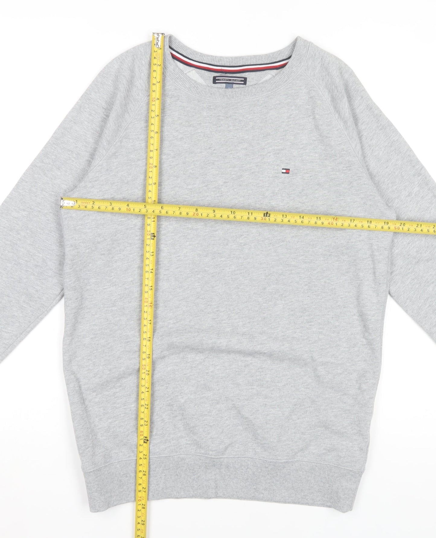 Tommy Hilfiger Mens Grey Crew Neck Sweatshirt Size M Cotton Blend