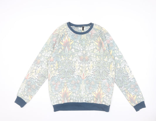 Topman Men's Multicoloured Floral Sweatshirt S Crew Neck Pullover