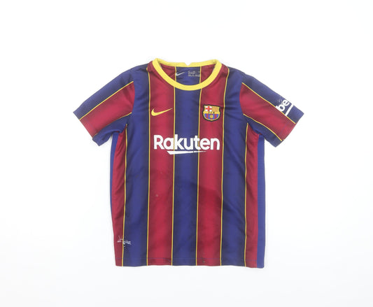 Nike Boys Barcelona Football T-Shirt Multicoloured 7-8 Years Jersey Top