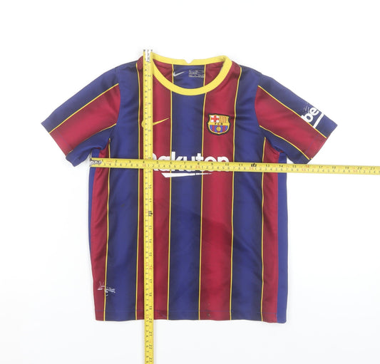 Nike Boys Barcelona Football T-Shirt Multicoloured 7-8 Years Jersey Top