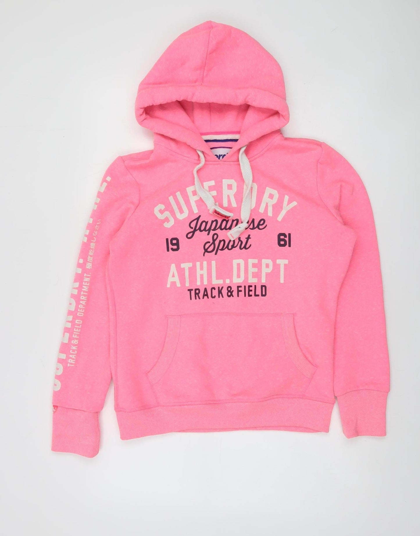 Superdry Women's Pink Pullover Hoodie M Athletic Track & Field