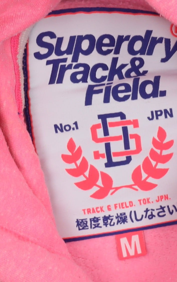 Superdry Women's Pink Pullover Hoodie M Athletic Track & Field