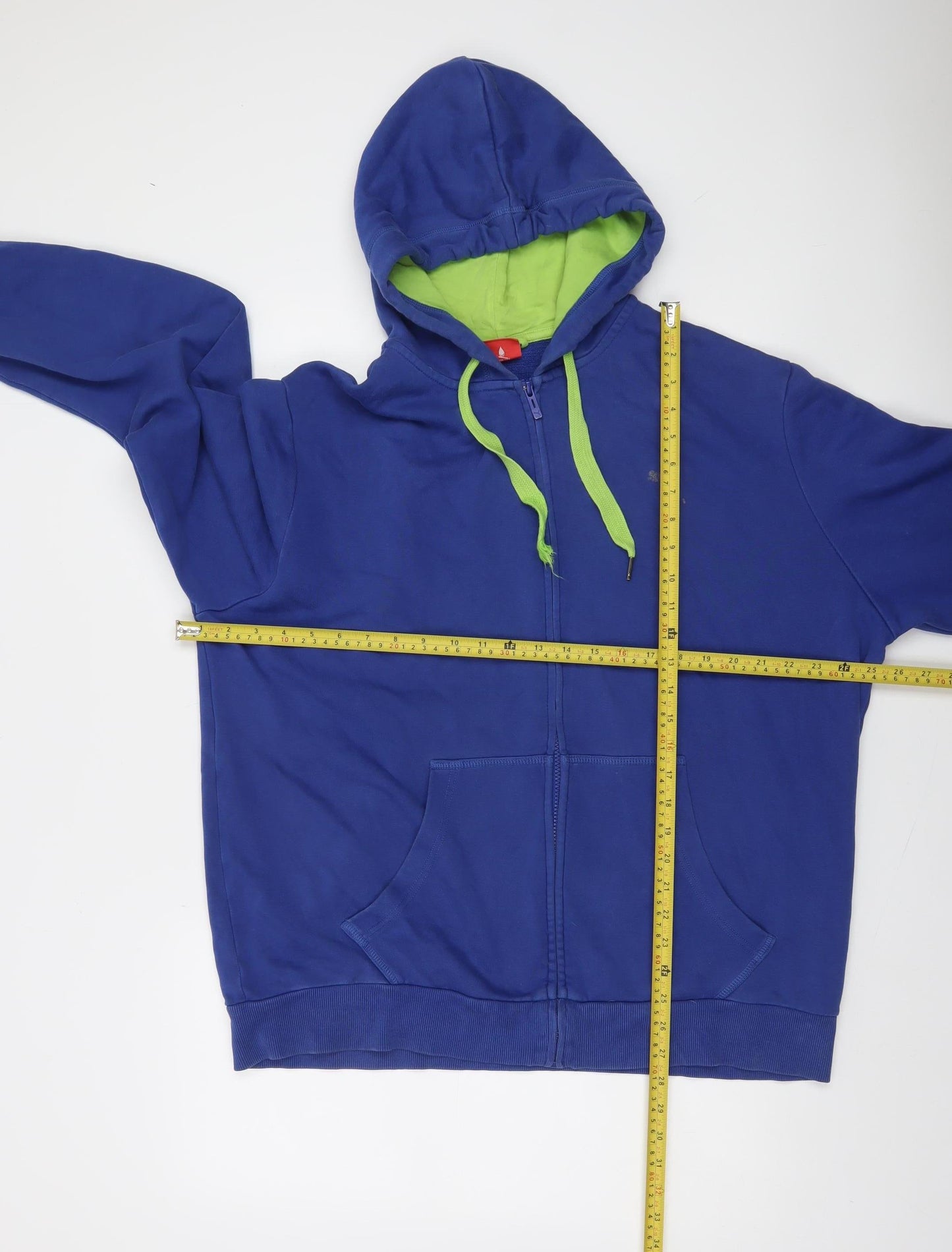 Puma Men's Blue XL Full Zip Hoodie with Green Lining Sports Style