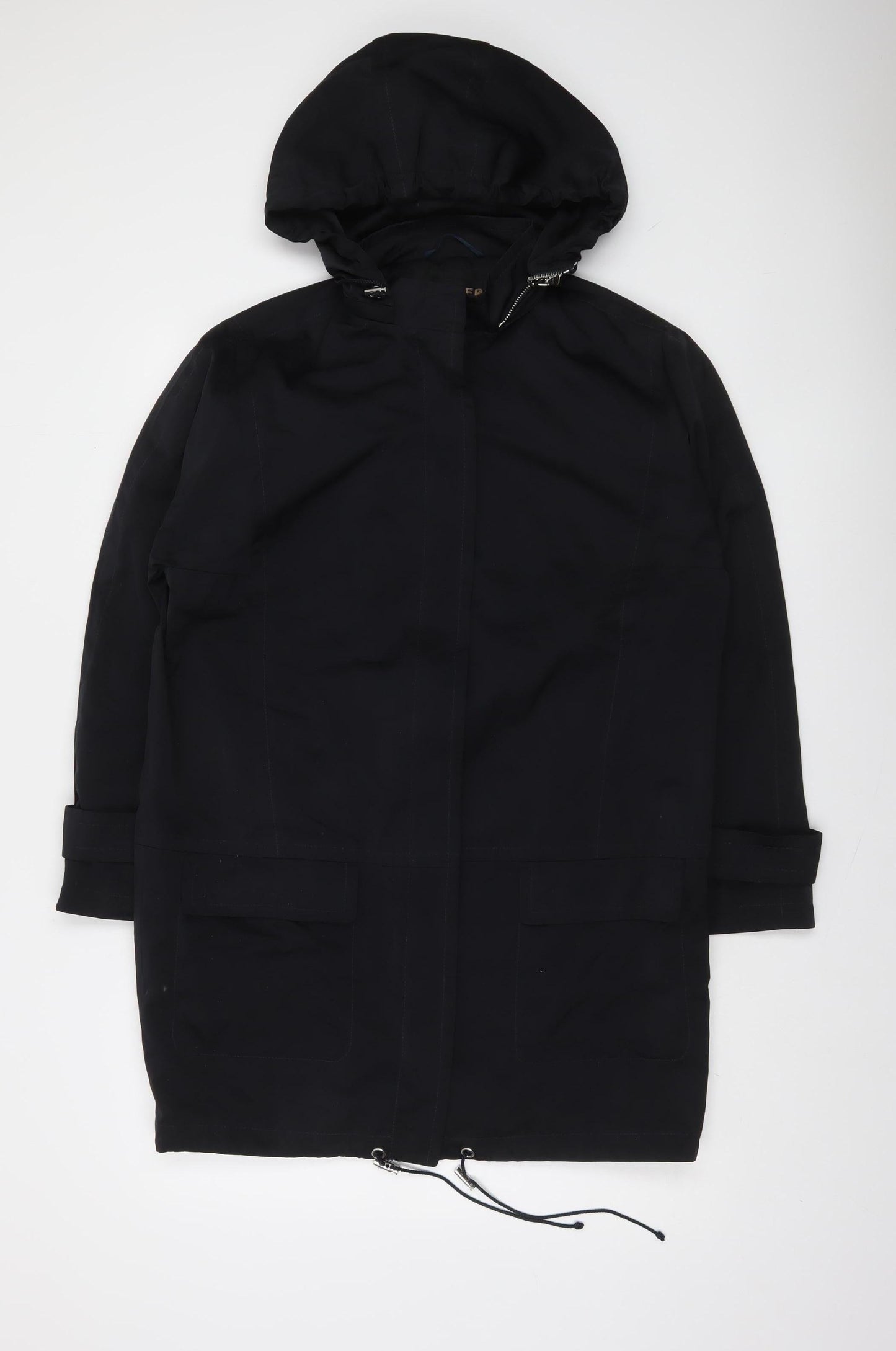 Jaeger Women's Black XS Long Hooded Parka Coat