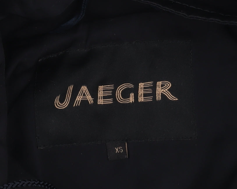 Jaeger Women's Black XS Long Hooded Parka Coat