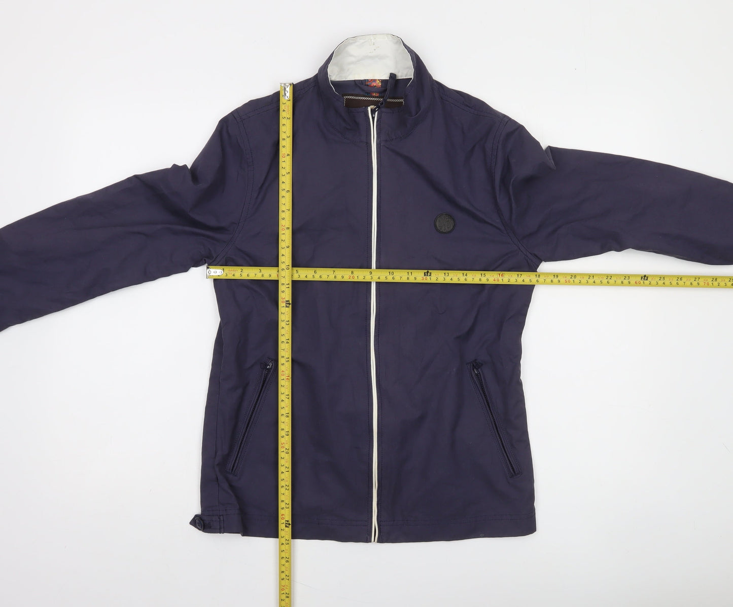 Pretty Green Women's Blue Bomber Jacket Size S Cotton Blend