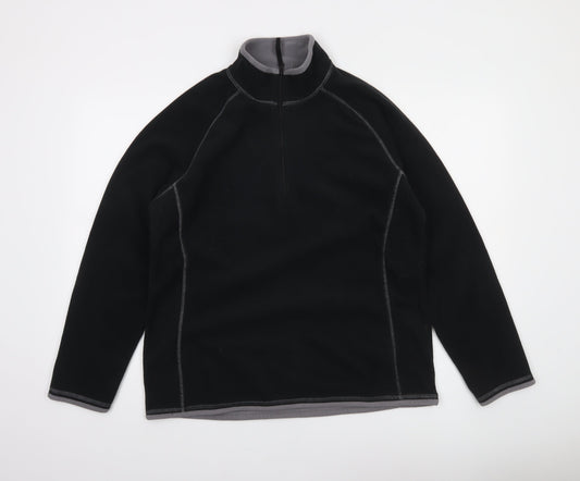 Mountain Warehouse Women Black Fleece Pullover Hoodie UK 18 Outdoor Warm Top