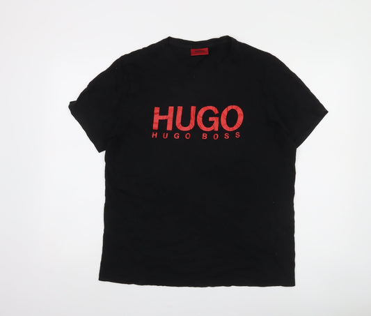 Hugo Boss Men's Black Logo Cotton T-Shirt Size L