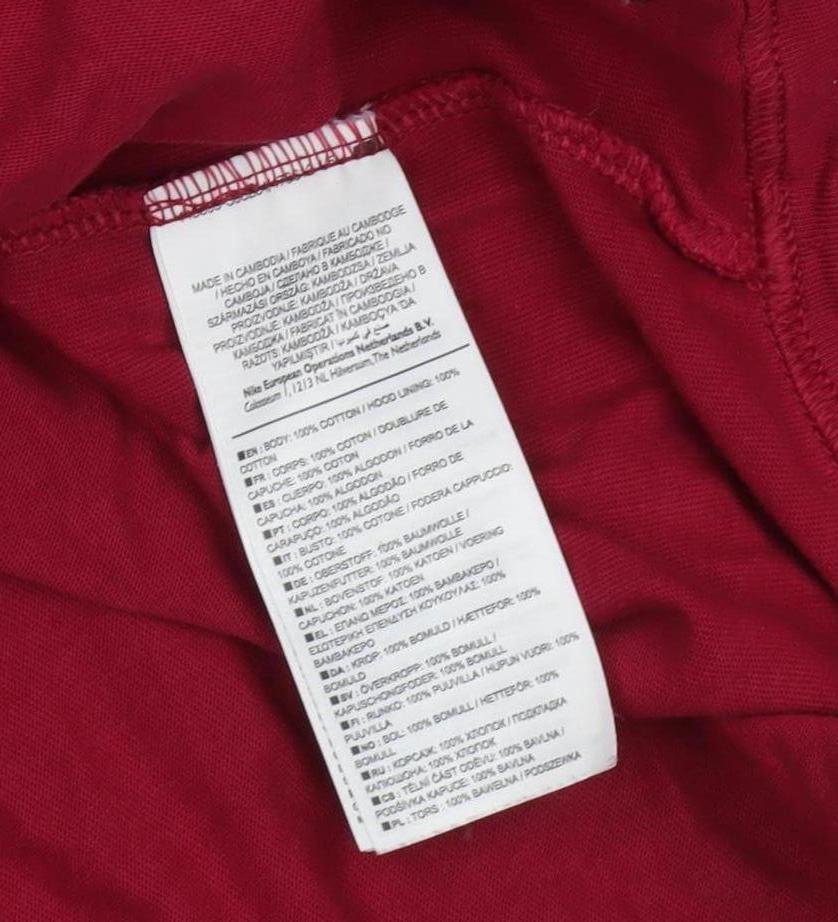 Nike Men's Red Barça Pullover Hoodie Size M Football Graphic