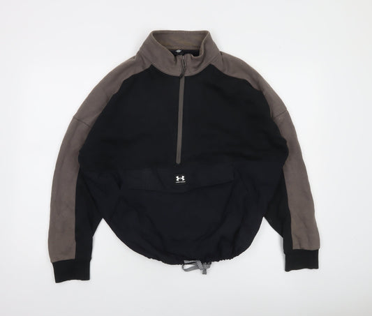 Under Armour Women's Black & Grey 1/2 Zip Loose Fit Sweatshirt M
