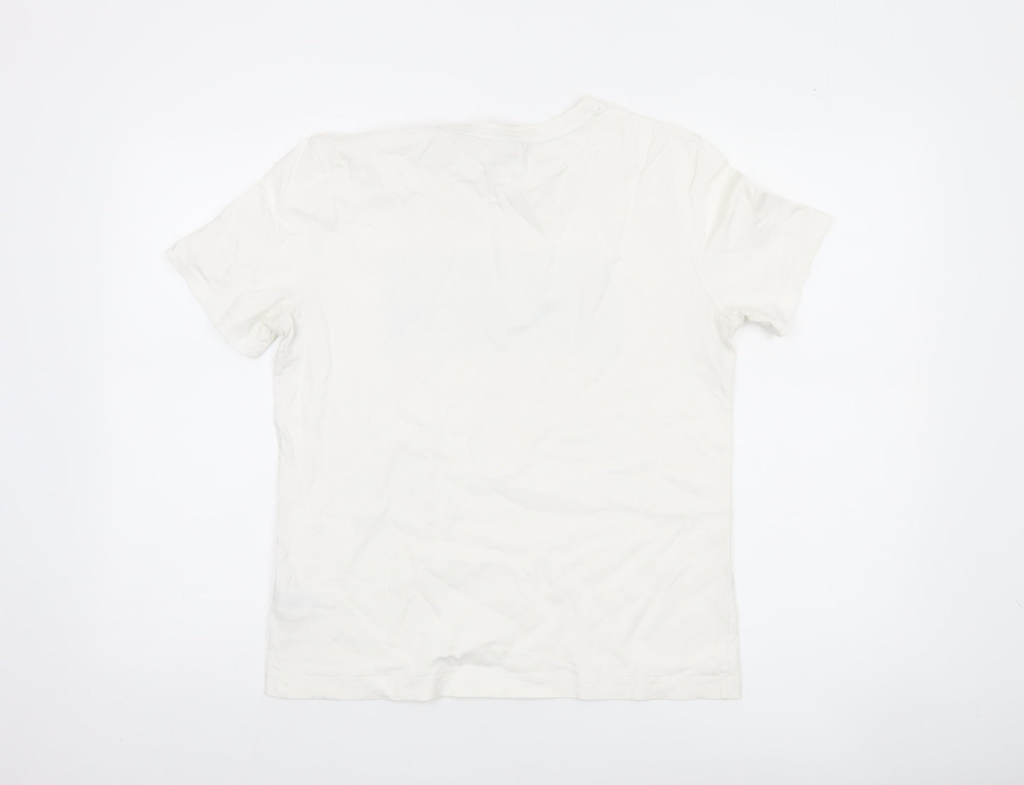 Paul Smith Women's White Organic Cotton Dog Print T-Shirt Size L