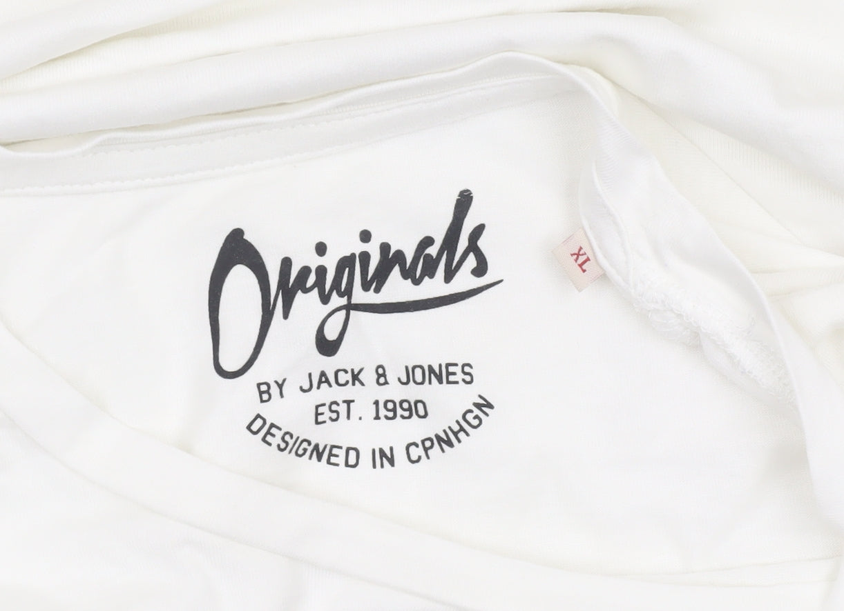 Jack & Jones Men's White XL Christmas Funny Homer Simpson T-Shirt