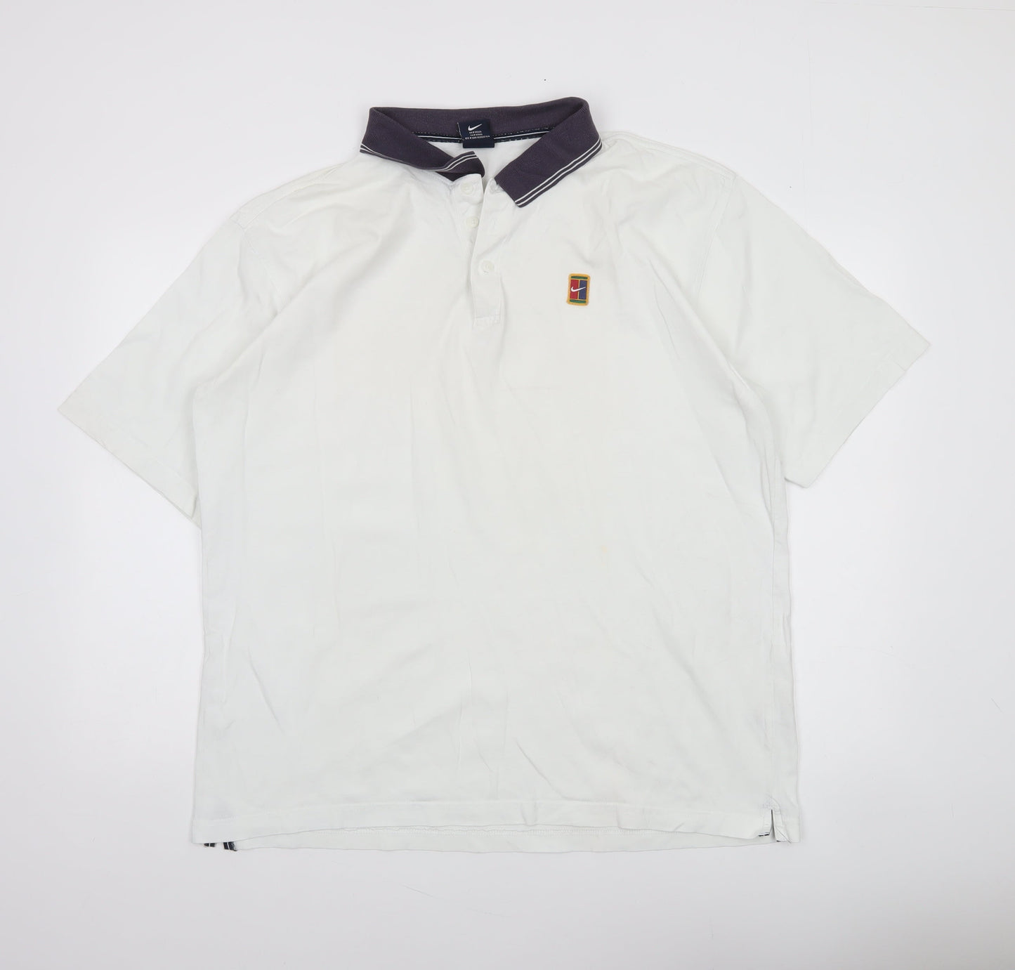 Nike Men's White 100% Cotton Vintage Polo Shirt Size L