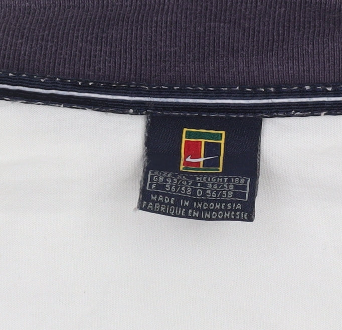 Nike Men's White 100% Cotton Vintage Polo Shirt Size L