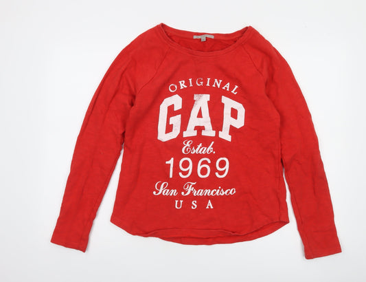 Gap Women Red Long Sleeve Pullover Sweatshirt Size S