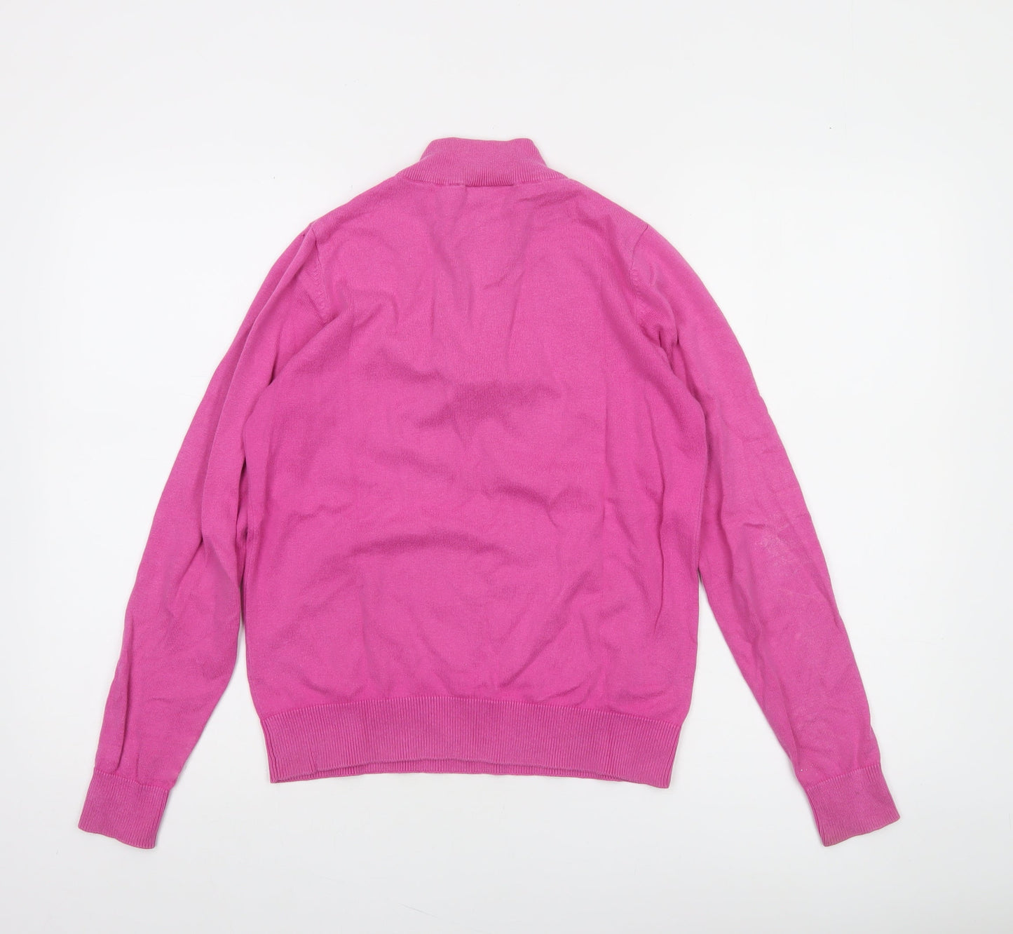 Glenmuir Women's Pink 1/4 Zip High Neck Cotton Cashmere Jumper Size S