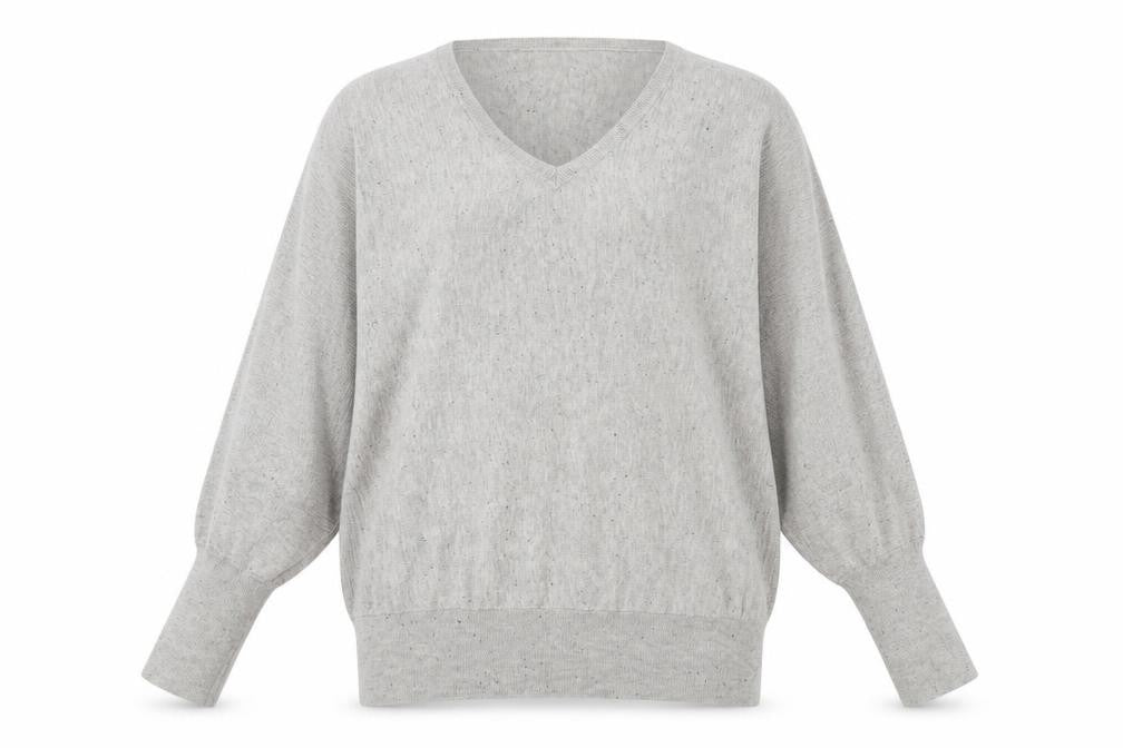 Next Women’s Grey V-Neck Relaxed Fit Knit Jumper Size L