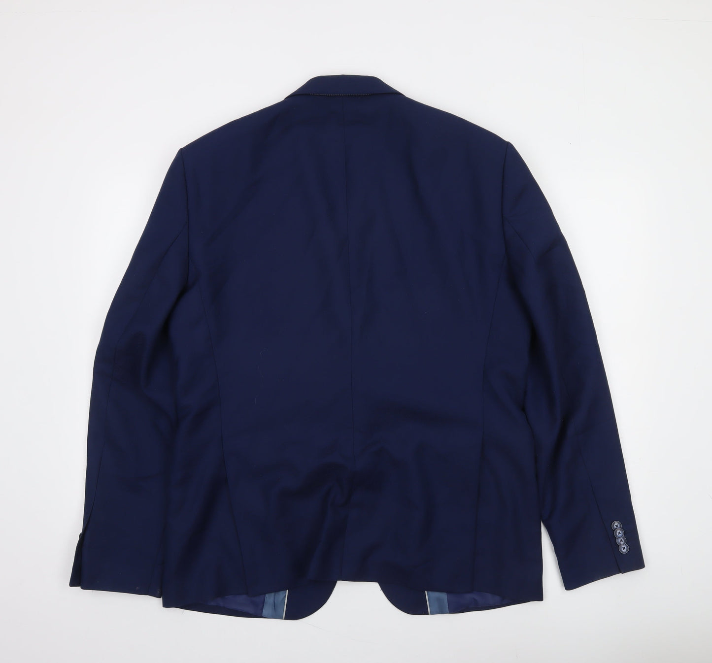 Zara Man Blue Slim Fit Two Button Blazer Jacket Men’s 44 XL Formal