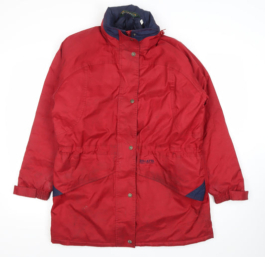 Regatta Womens Red Waterproof Parka Jacket Size 12 Lined Outdoor Coat