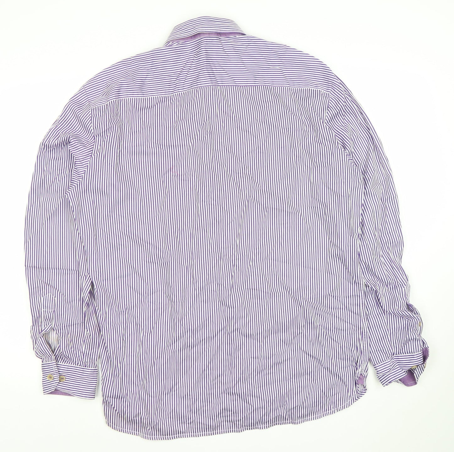Dunnes Men’s Purple Striped Long Sleeve Cotton Dress Shirt L
